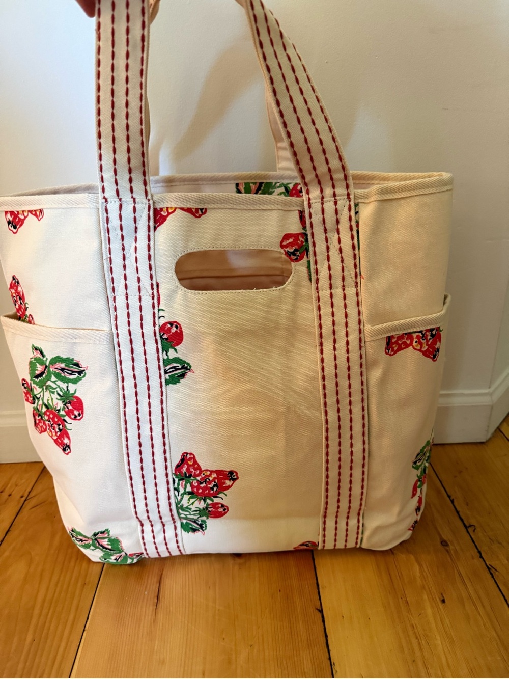 Free People | Printed Caravan Tote | Strawberry | Large Tote Bag - Picture 8 of 12